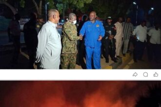 حريق هائل يشتعل بجروف النيل بالخرطوم